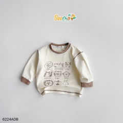 ÁO COTTON DÀI TAY BEEMO IN HÌNH THÚ CHO BÉ