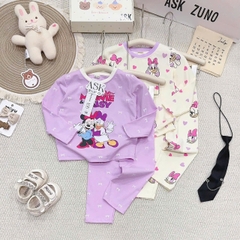 SET 2 BỘ DÀI TAY MINNIE DAISY TONE BE TÍM CHO BÉ
