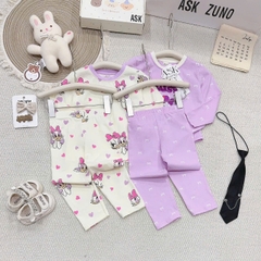 SET 2 BỘ DÀI TAY MINNIE DAISY TONE BE TÍM CHO BÉ