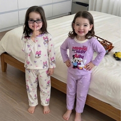 SET 2 BỘ DÀI TAY MINNIE DAISY TONE BE TÍM CHO BÉ