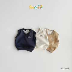 ÁO GILE CỔ TIM THÊU CHỮ GROW WITH JOY CHO BÉ