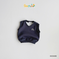 ÁO GILE CỔ TIM THÊU CHỮ GROW WITH JOY CHO BÉ