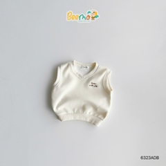 ÁO GILE CỔ TIM THÊU CHỮ GROW WITH JOY CHO BÉ