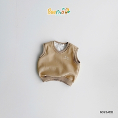 ÁO GILE CỔ TIM THÊU CHỮ GROW WITH JOY CHO BÉ
