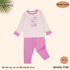 BỘ JINRO CÀI VAI DÀI TAY CHẤT MODAL PETIT CHO BÉ GÁI