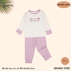 BỘ JINRO CÀI VAI DÀI TAY CHẤT MODAL PETIT CHO BÉ GÁI