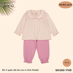 BỘ PIJAMA JINRO DÀI TAY BABYDOLL CỔ SEN CHO BÉ
