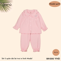 BỘ PIJAMA JINRO DÀI TAY BABYDOLL CỔ SEN CHO BÉ