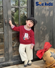 ÁO SWEATER SCE GIÁNG SINH IN HÌNH GẤU TRẮNG CHO BÉ