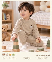 TINN BABY - BỘ NỈ CỔ 3P THÊU NGỰC CHO BÉ