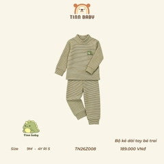 TINN BABY - BỘ NỈ CỔ 3P THÊU NGỰC CHO BÉ