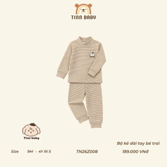 TINN BABY - BỘ NỈ CỔ 3P THÊU NGỰC CHO BÉ