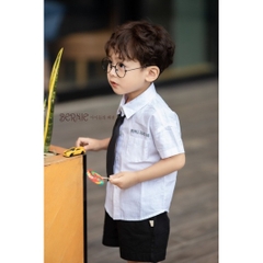 SET SƠ MI CỘC TAY KÈM CÀ VẠT CHO BÉ
