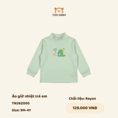 ÁO GIỮ NHIỆT TINN BABY CỔ 3P CHẤT PETIT DÀY CHO BÉ