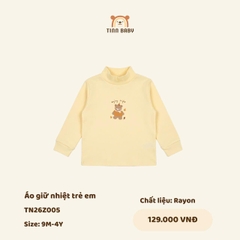 ÁO GIỮ NHIỆT TINN BABY CỔ 3P CHẤT PETIT DÀY CHO BÉ