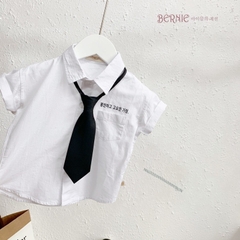 SET SƠ MI CỘC TAY KÈM CÀ VẠT CHO BÉ