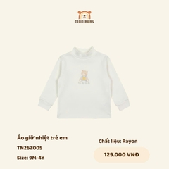 ÁO GIỮ NHIỆT TINN BABY CỔ 3P CHẤT PETIT DÀY CHO BÉ