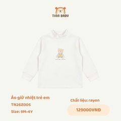 ÁO GIỮ NHIỆT TINN BABY CỔ 3P CHẤT PETIT DÀY CHO BÉ