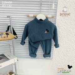 BỘ NHUNG TĂM CỔ 3P UNISEX CHO BÉ