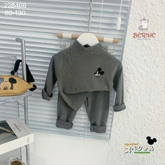 BỘ NHUNG TĂM CỔ 3P UNISEX CHO BÉ
