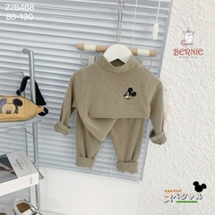 BỘ NHUNG TĂM CỔ 3P UNISEX CHO BÉ
