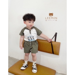 BỘ RAGLAN PHỐI MŨ IN GẤU CHO BÉ