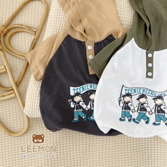 BỘ RAGLAN PHỐI MŨ IN GẤU CHO BÉ