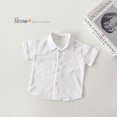 ÁO SƠ MI TRẮNG CỘC TAY BEEMO CHO BÉ