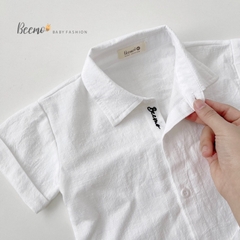 ÁO SƠ MI TRẮNG CỘC TAY BEEMO CHO BÉ