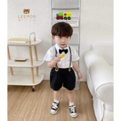 SET BỘ SƠ MI CÔNG TỬ PHỐI ĐAI CHO BÉ