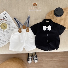 SET BỘ SƠ MI CÔNG TỬ PHỐI ĐAI CHO BÉ