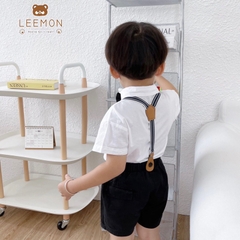 SET BỘ SƠ MI CÔNG TỬ PHỐI ĐAI CHO BÉ