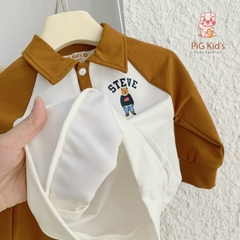 BỘ POLO DA CÁ IN GẤU STEVE