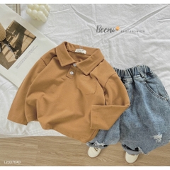 ÁO POLO DÀI TAY TÚI NGỰC CHO BÉ