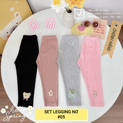 SET 4 QUẦN LEGGING DÀI HOẠ TIẾT