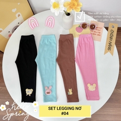 SET 4 QUẦN LEGGING DÀI HOẠ TIẾT