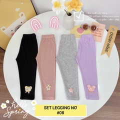 SET 4 QUẦN LEGGING DÀI HOẠ TIẾT