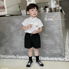 BỘ SƠ MI CỔ TÀU PHỐI TÚI BEEMO KIDS