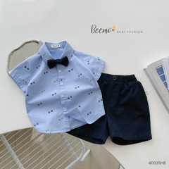 SET BỘ SƠ MI IN XOẢ KÈM NƠ