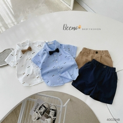 SET BỘ SƠ MI IN XOẢ KÈM NƠ