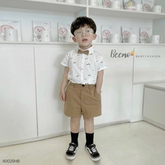 SET BỘ SƠ MI IN XOẢ KÈM NƠ