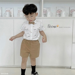 SET BỘ SƠ MI IN XOẢ KÈM NƠ