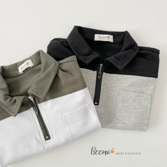 BỘ POLO PHỐI KHOÁ CỘC TAY CHO BÉ