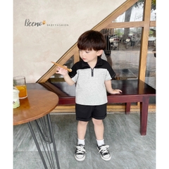BỘ POLO PHỐI KHOÁ CỘC TAY CHO BÉ