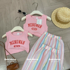 SET BỘ CROTOP HỒNG MIX QUẦN SUÔNG KẺ