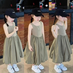 VÁY SÁT NÁCH MÀU RÊU KHOÉT LƯNG