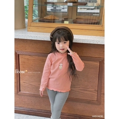 ÁO DÀI TAY COTTON VIỀN BÈO CHO BÉ