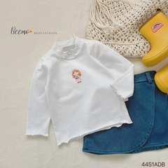 ÁO DÀI TAY COTTON VIỀN BÈO CHO BÉ
