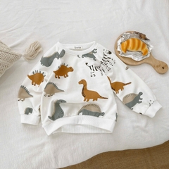 BỘ NỈ DA CÁ DÀI TAY IN HÌNH KL CHO BÉ