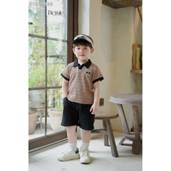SET POLO KẺ NÂU THÊU MICKEY